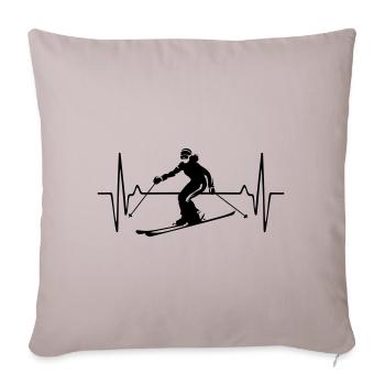 Skiing Skiing Woman Pulse Frequency - Sofa pillowcase 17,3'' x 17,3'' (45 x 45 cm) - light taupe - Front
