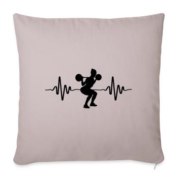 fitness fille squats puls - Housse de coussin décorative 45 x 45 cm - taupe clair - Devant