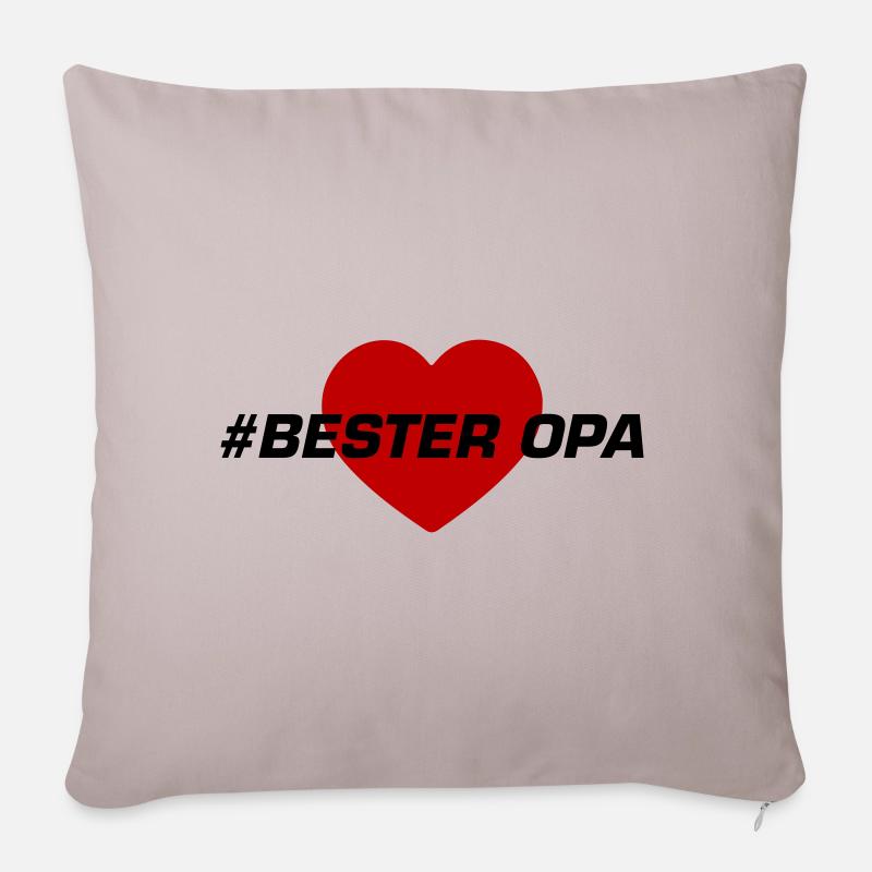 Bester Opa Herz Liebe - Sofakissenbezug 45 x 45 cm - helles Taupe