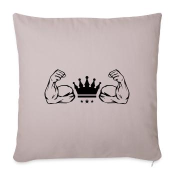 muscles bras biceps couronne - Housse de coussin décorative 45 x 45 cm - taupe clair - Devant