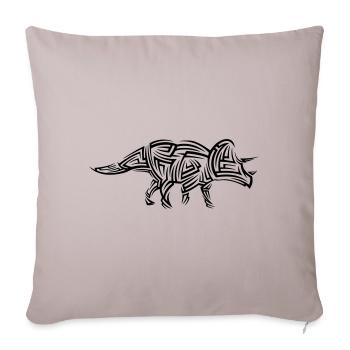 Dinosaur Triceratops Tribal Tattoo - Sofa pillowcase 17,3'' x 17,3'' (45 x 45 cm) - light taupe - Front
