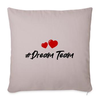 Dream Team Heart Love - Housse de coussin décorative 45 x 45 cm - taupe clair - Devant