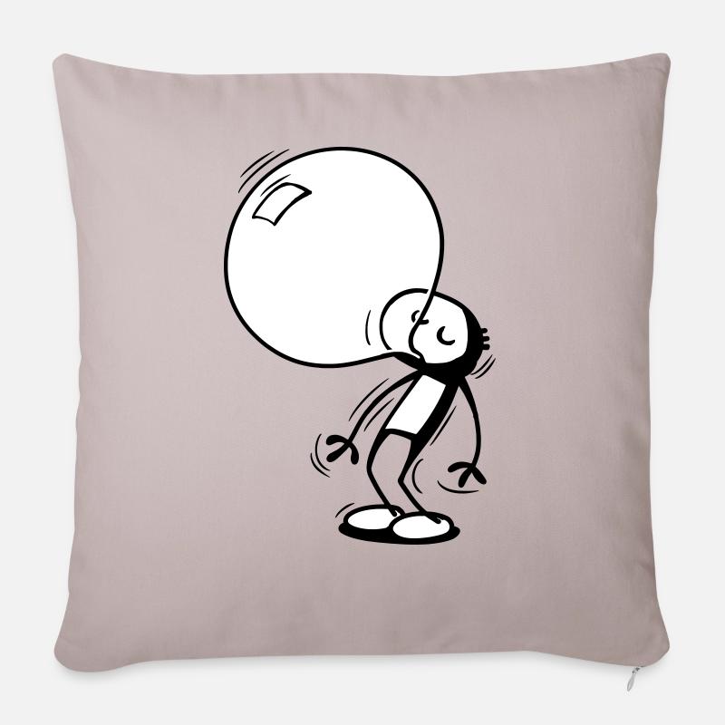 Bulle Willy - Housse de coussin décorative 45 x 45 cm - taupe clair
