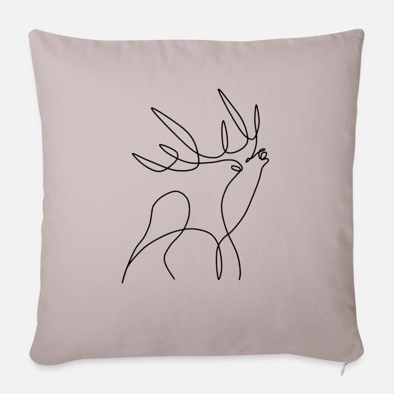 cerf - Housse de coussin décorative 45 x 45 cm - taupe clair