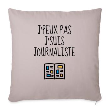 journaliste / journalisme / journal / reporter - Housse de coussin décorative 45 x 45 cm - taupe clair - Devant