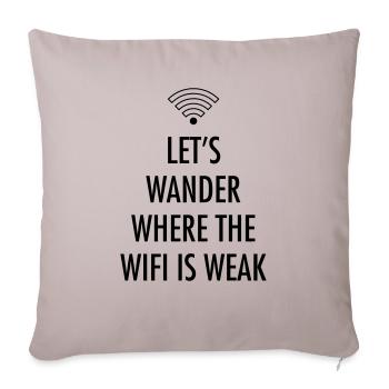 Let's Wander Where The WIFI Is Weak - Housse de coussin décorative 45 x 45 cm - taupe clair - Devant