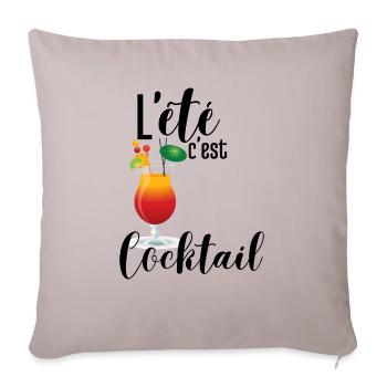 L'été c'est cocktail - Housse de coussin décorative 45 x 45 cm - taupe clair - Devant