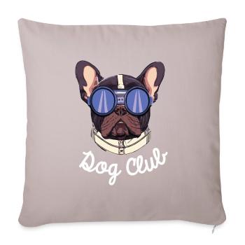 Frenchie Dog Club Pilot Hund Frenchie - Sofa pillowcase 17,3'' x 17,3'' (45 x 45 cm) - light taupe - Front