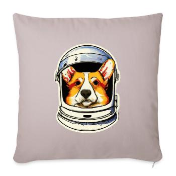 Corgi Cosmonaut Retro Hund Geschenk Space - Sofakissenbezug 45 x 45 cm - helles Taupe - Vorne