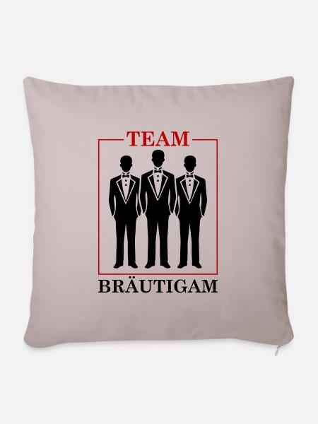 Bräutigam Team Junggesellen Hochzeit - Sofakissenbezug 45 x 45 cm - helles Taupe