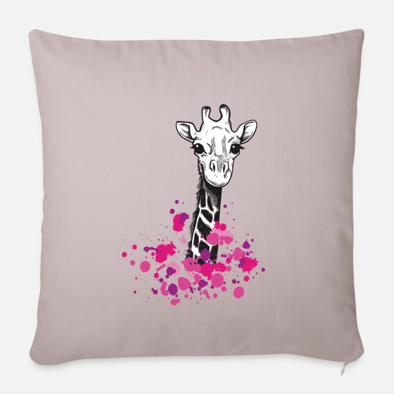 Giraffenklekse - Sofakissenbezug 45 x 45 cm - helles Taupe