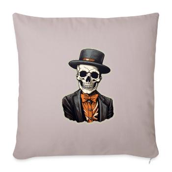 Crâne Halloween - Housse de coussin décorative 45 x 45 cm - taupe clair - Devant