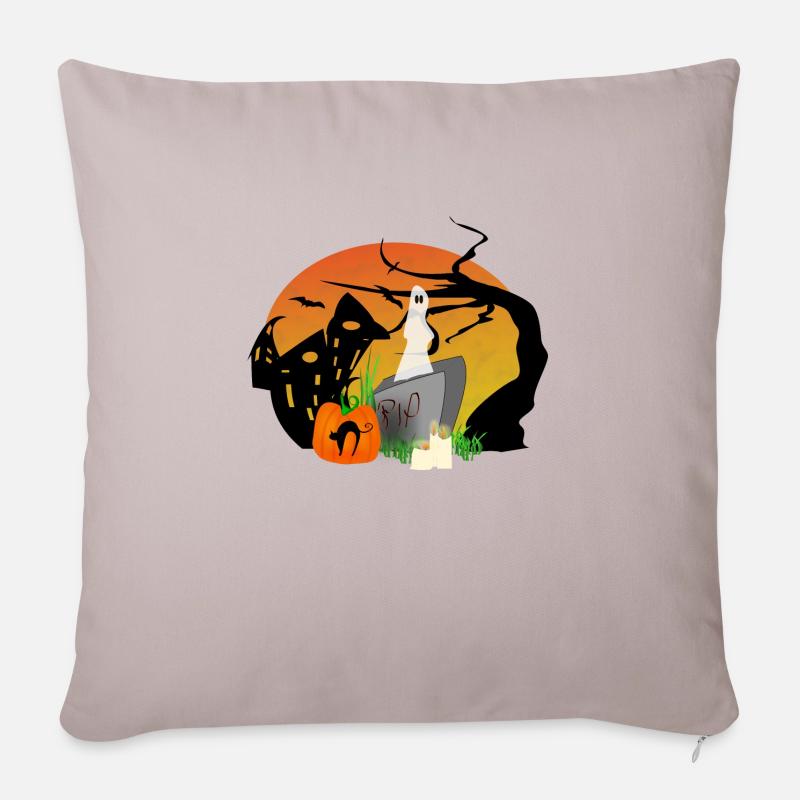 HalloweenLandschaft - Sofakissenbezug 45 x 45 cm - helles Taupe