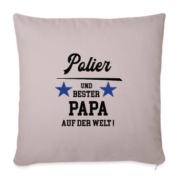 Bester Papa Polier Bau Handwerker Bauleitung - Sofakissenbezug 45 x 45 cm - helles Taupe - Vorne