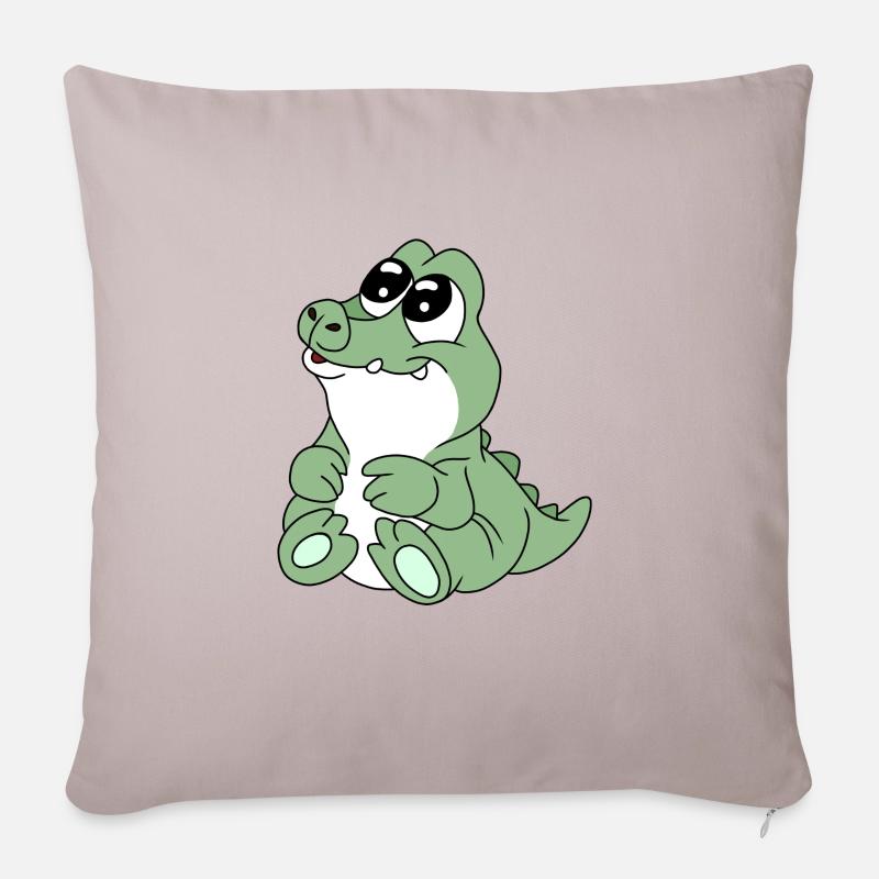 Baby Krokodiles Krokodile - Sofakissenbezug 45 x 45 cm - helles Taupe