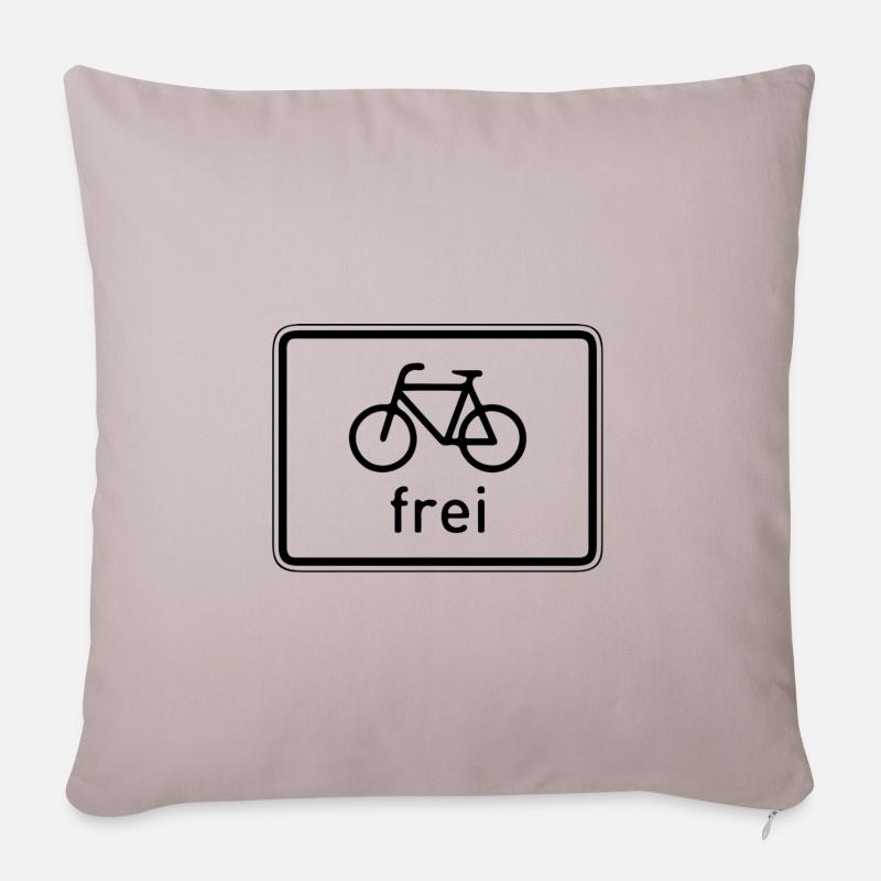 fahrrad frei - Sofakissenbezug 45 x 45 cm - helles Taupe