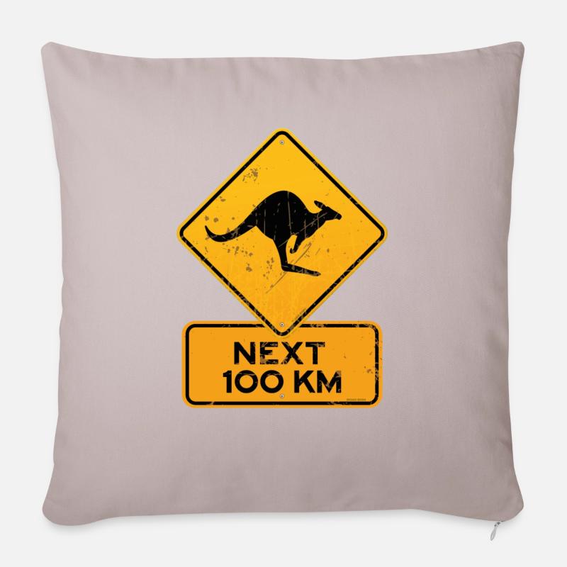 panneau de signalisation de l'australie kangoo - Housse de coussin décorative 45 x 45 cm - taupe clair