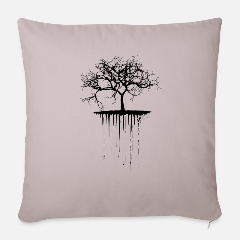 arbre - Housse de coussin décorative 45 x 45 cm - taupe clair