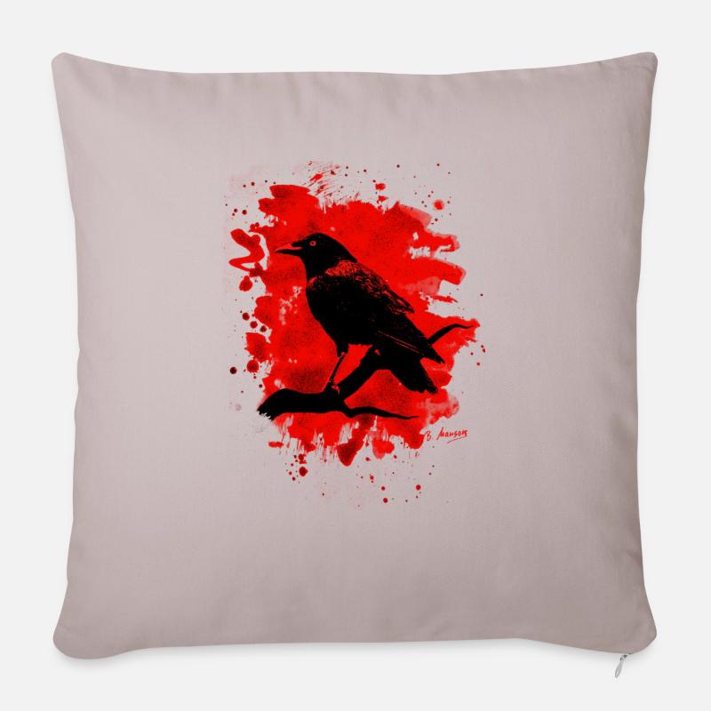 Crow bleached red - Sofakissenbezug 45 x 45 cm - helles Taupe
