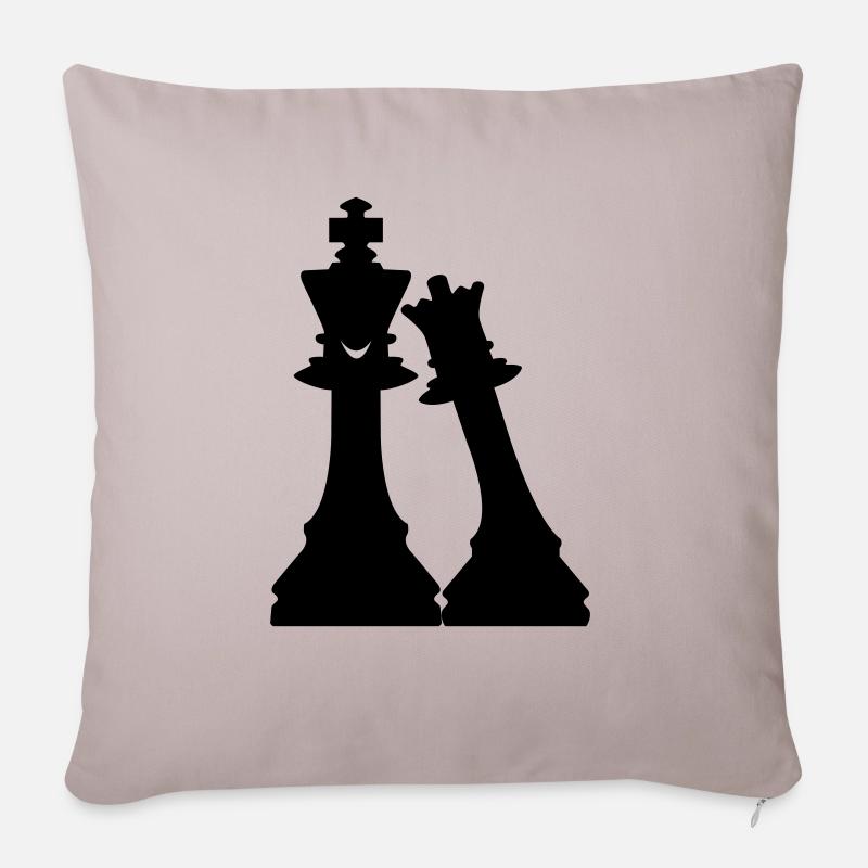 Love Schach - Sofakissenbezug 45 x 45 cm - helles Taupe