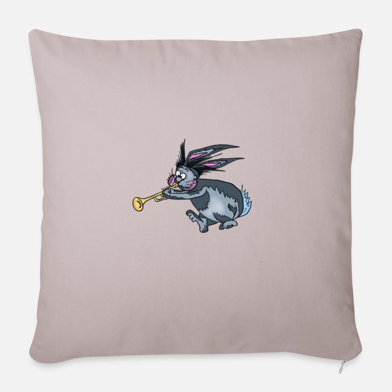 Trompette de lapin - Housse de coussin décorative 45 x 45 cm - taupe clair