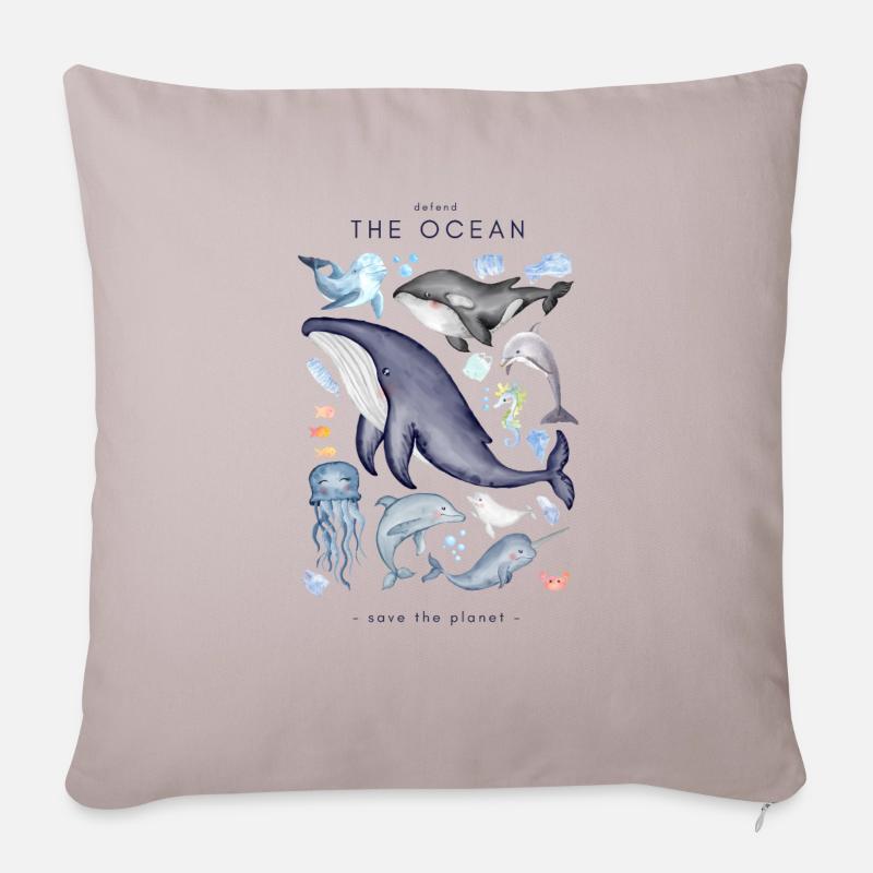 save the planet - Sofa pillowcase 17,3'' x 17,3'' (45 x 45 cm) - light taupe