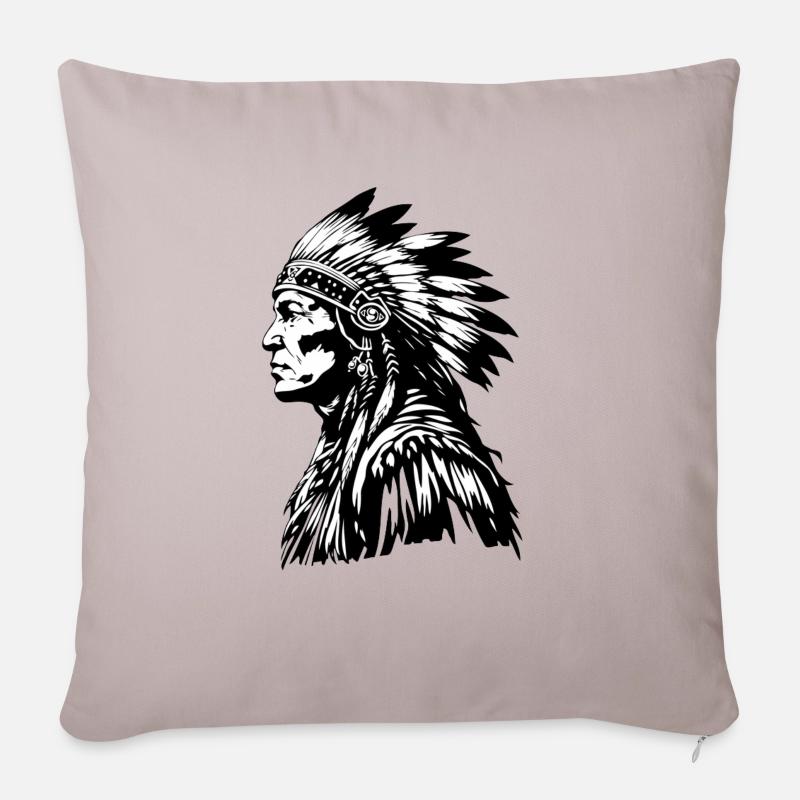 Chef indien - Housse de coussin décorative 45 x 45 cm - taupe clair