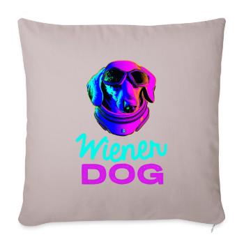 Chien viennois Synthwave Dog Gift Rétro - Housse de coussin décorative 45 x 45 cm - taupe clair - Devant