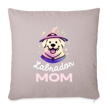 Labrador Mama Chien Rétro - Housse de coussin décorative 45 x 45 cm - taupe clair - Devant