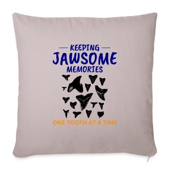Dents de requin Collectionneur de fossiles Chasse Paléontologie - Housse de coussin décorative 45 x 45 cm - taupe clair - Devant