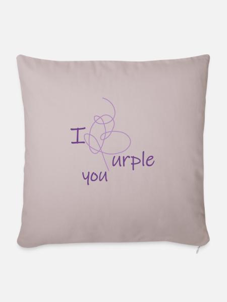 Liebe - I purple you - Sofakissenbezug 45 x 45 cm - helles Taupe