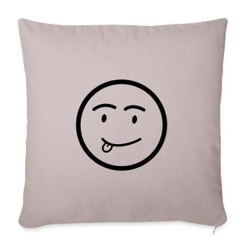 Smiley Funny Funny langue - Housse de coussin décorative 45 x 45 cm - taupe clair - Devant