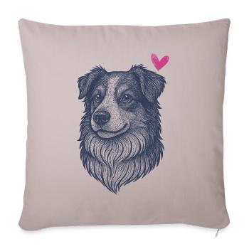 Berger australien – Intelligent, rapide et beau - Housse de coussin décorative 45 x 45 cm - taupe clair - Devant