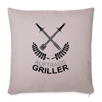 Auftragsgriller Grill Meister BBQ Profi Fleisch - Sofakissenbezug 45 x 45 cm - helles Taupe - Vorne