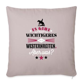 Was gibt es wichtigeres als Westernreiten? 3C - Sofakissenbezug 45 x 45 cm - helles Taupe - Vorne