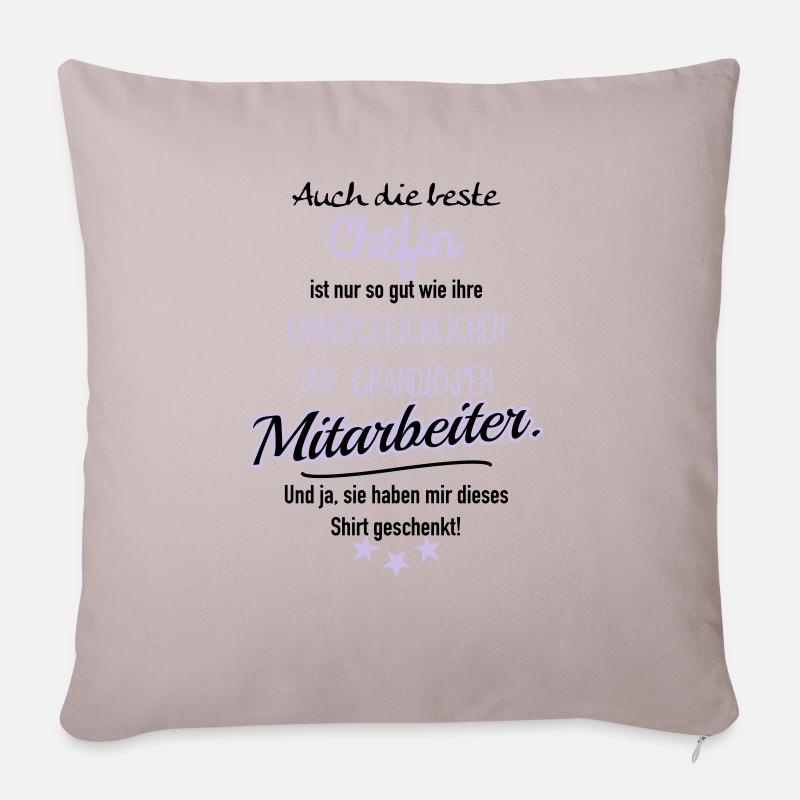 Beste Chefin v - Sofakissenbezug 45 x 45 cm - helles Taupe