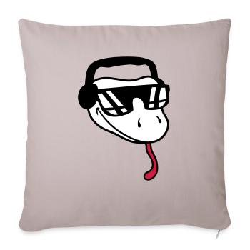 gesicht cool dj musik party feiern sonnenbrille ko - Sofakissenbezug 45 x 45 cm - helles Taupe - Vorne