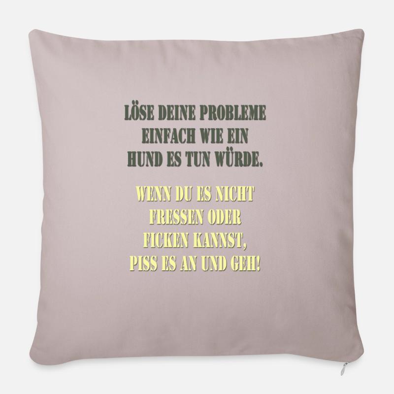 Spruch Hund - Sofakissenbezug 45 x 45 cm - helles Taupe