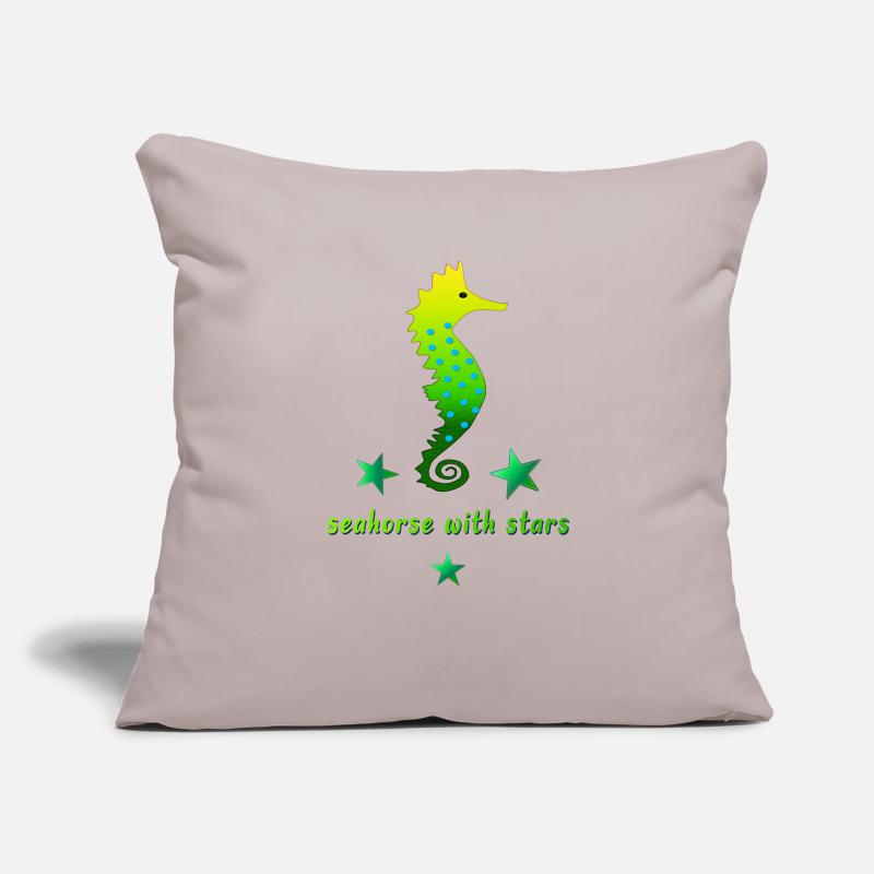 Hippocampe vert avec astérisque Housse de coussin décorative 45 x 45 cm