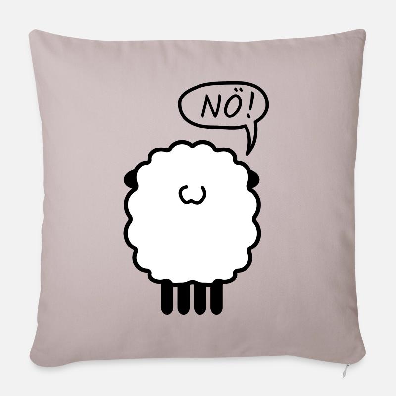 Schaf Nö! Design Geschenk - Sofakissenbezug 45 x 45 cm - helles Taupe