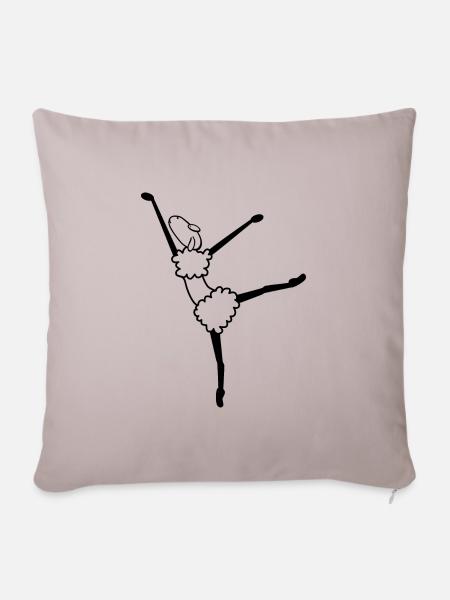 Ballerina Ballett Tanzen Schaf - Sofakissenbezug 45 x 45 cm - helles Taupe