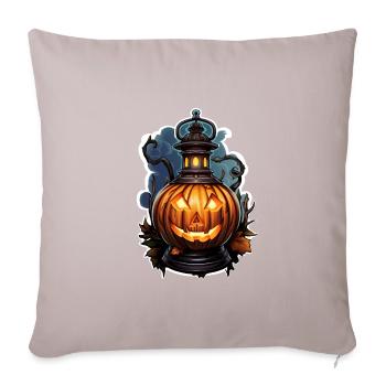 Halloween Kürbislaterne4 - Sofakissenbezug 45 x 45 cm - helles Taupe - Vorne