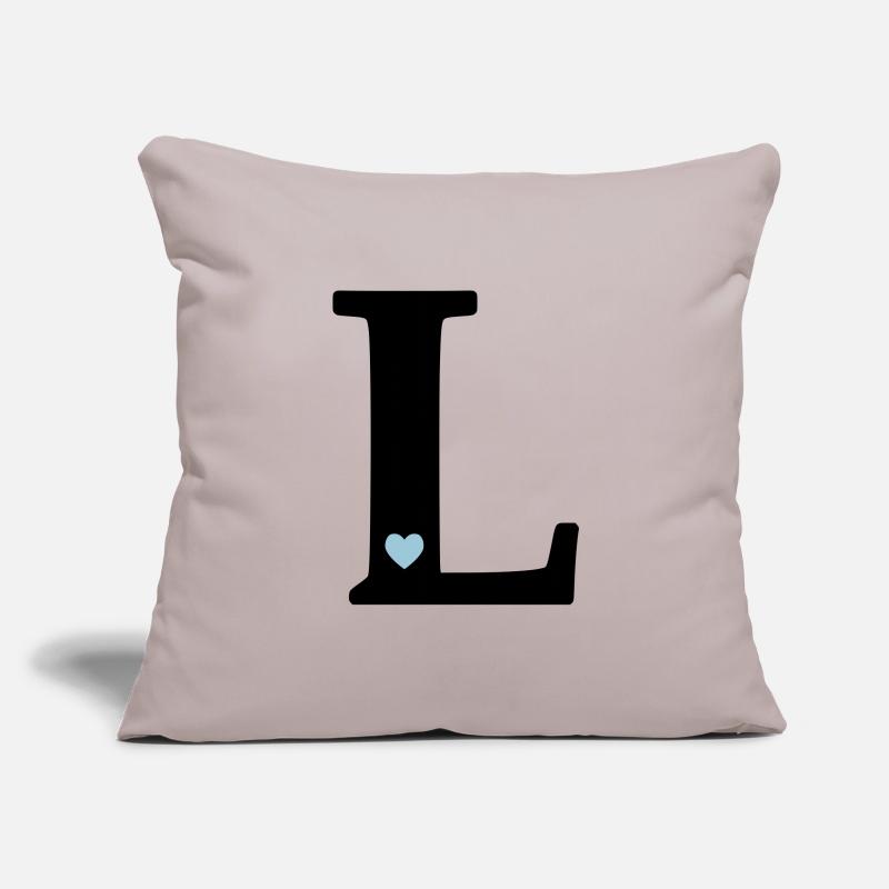point L Initial letter Sofa pillowcase 17,3'' x 17,3'' (45 x 45 cm)