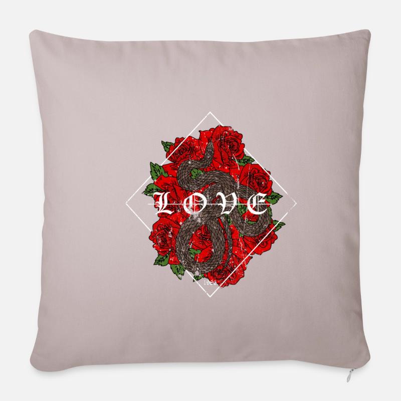 LOVE SNAKE - Sofakissenbezug 45 x 45 cm - helles Taupe