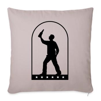 Boire une bouteille de bière - Housse de coussin décorative 45 x 45 cm - taupe clair - Devant