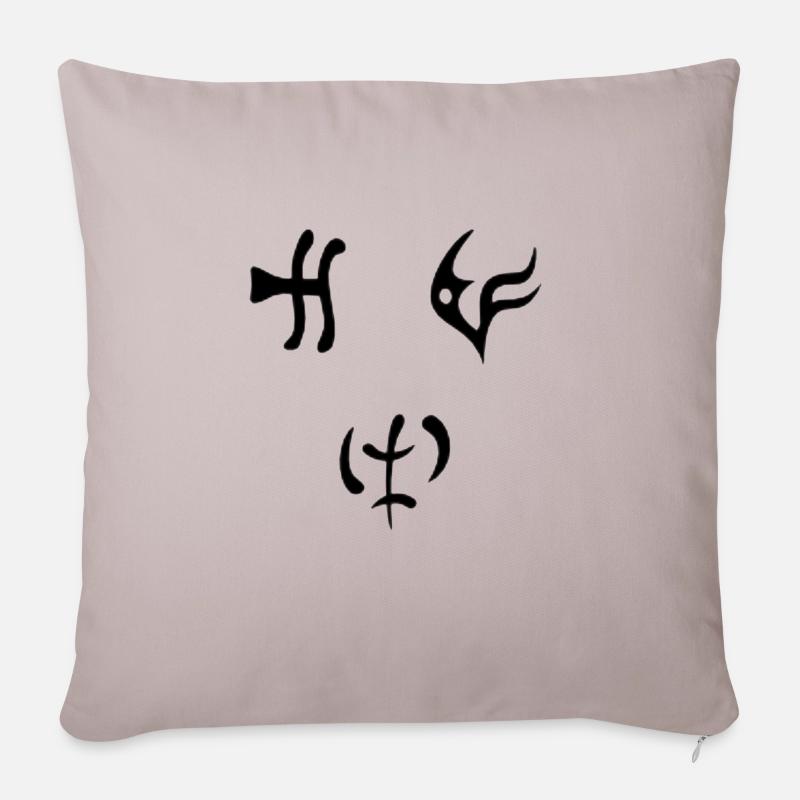 D2 délire de mots runiques - Housse de coussin décorative 45 x 45 cm - taupe clair
