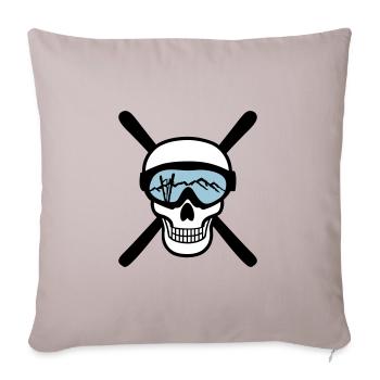 Skier and skiing goggles, skiing - Housse de coussin décorative 45 x 45 cm - taupe clair - Devant
