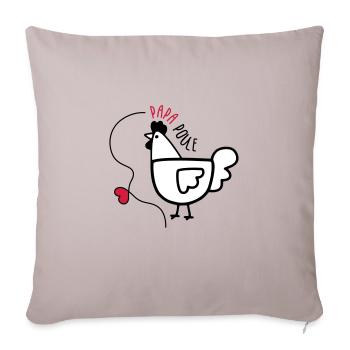 Papa Poule - Fête des Pères - Housse de coussin décorative 45 x 45 cm - taupe clair - Devant