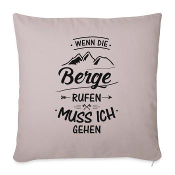 Wenn die Berge Rufen - Sofakissenbezug 45 x 45 cm - helles Taupe - Vorne