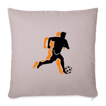 Footballeur Symbole Joueur De Football Homme - Housse de coussin décorative 45 x 45 cm - taupe clair - Devant